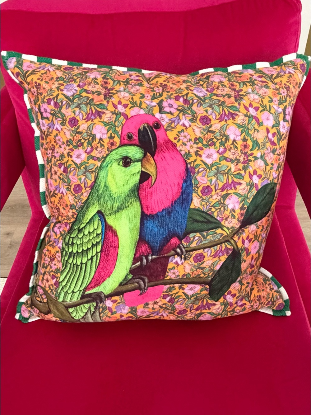 Maeve by Anthropologie Parrot Floral Accent Pillow